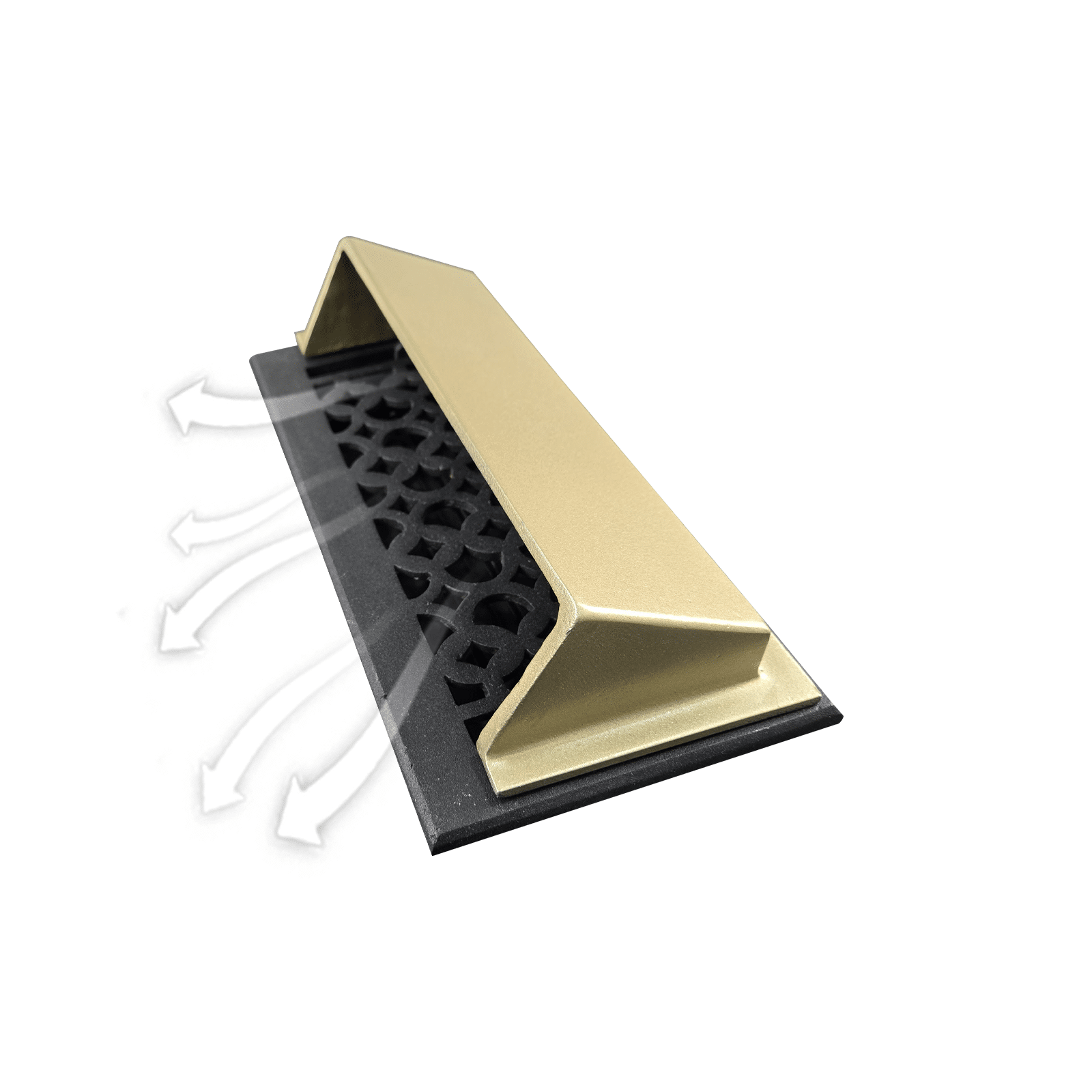 Metal Floor Vent Air Deflector 4"x14" - Heavy-Duty Cast Aluminum HVAC Diverter Cover - Fits multiple standard 4"x14" and 6"x14" Vent openings - Modern Design - Ideal for Use Under Furniture or Curtains