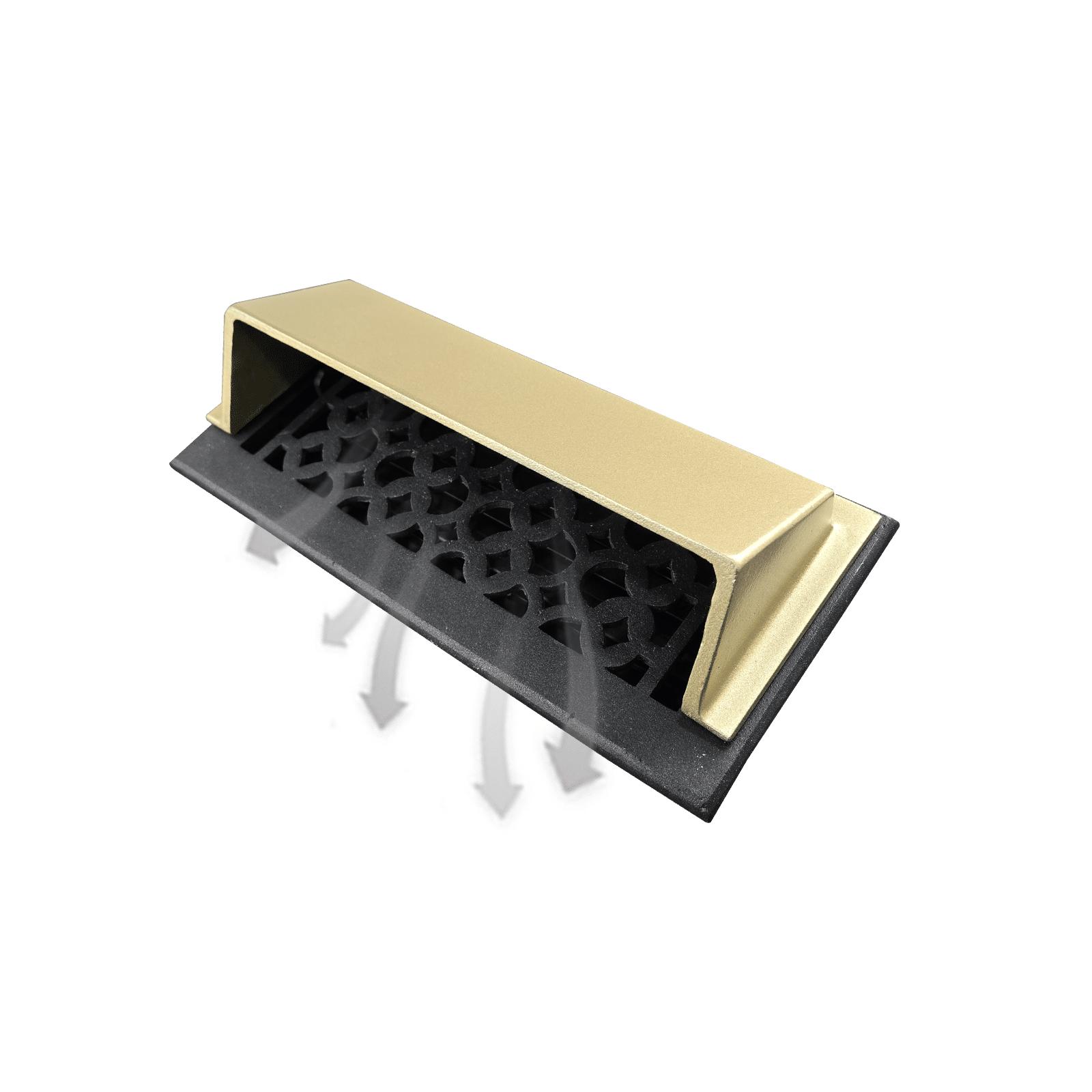 Metal Floor Vent Air Deflector 4"x12" - Heavy-Duty Cast Aluminum HVAC Diverter Cover - Fits multiple standard 4"x10" and 6"x10" Vent openings - Modern Design - Ideal for Use Under Furniture or Curtains