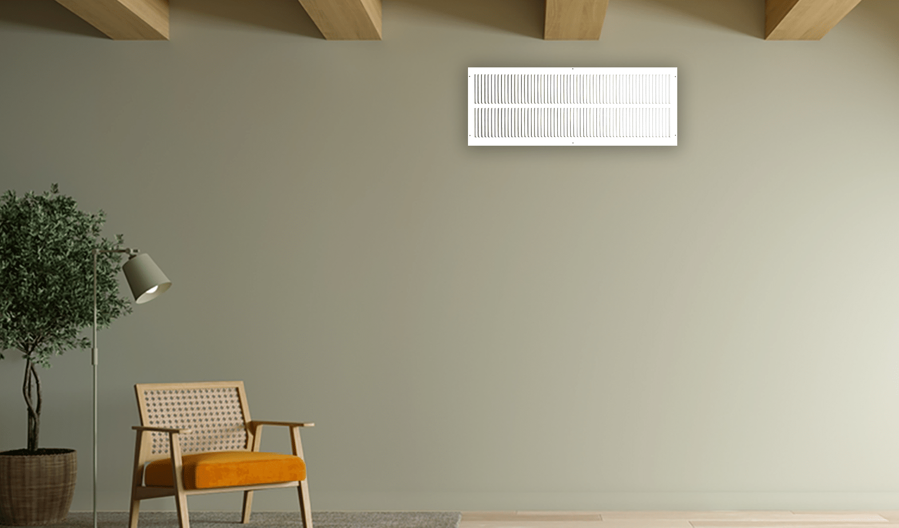 Grille de retour d'air 1 RA 10"x30" pour mur latéral et plafond