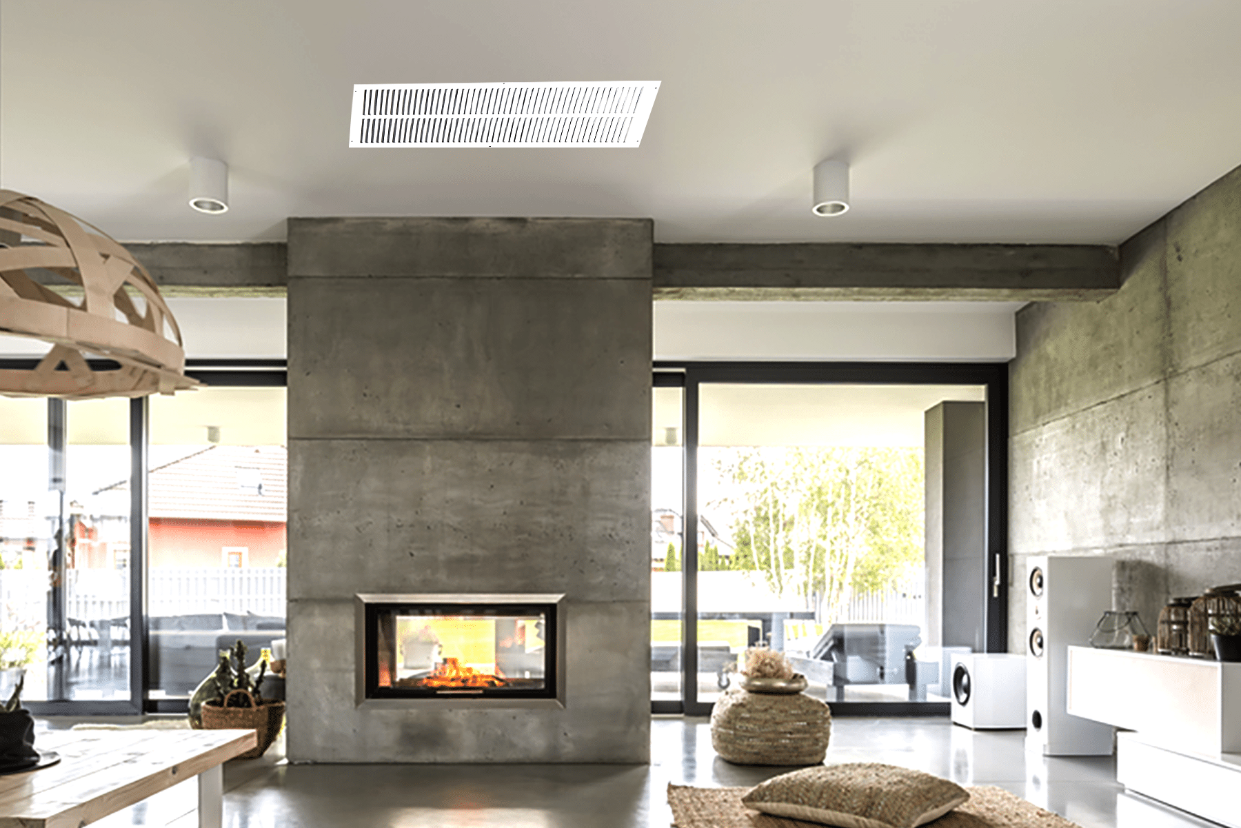 Grille de retour d'air 1 RA 12"x24" pour mur latéral et plafond