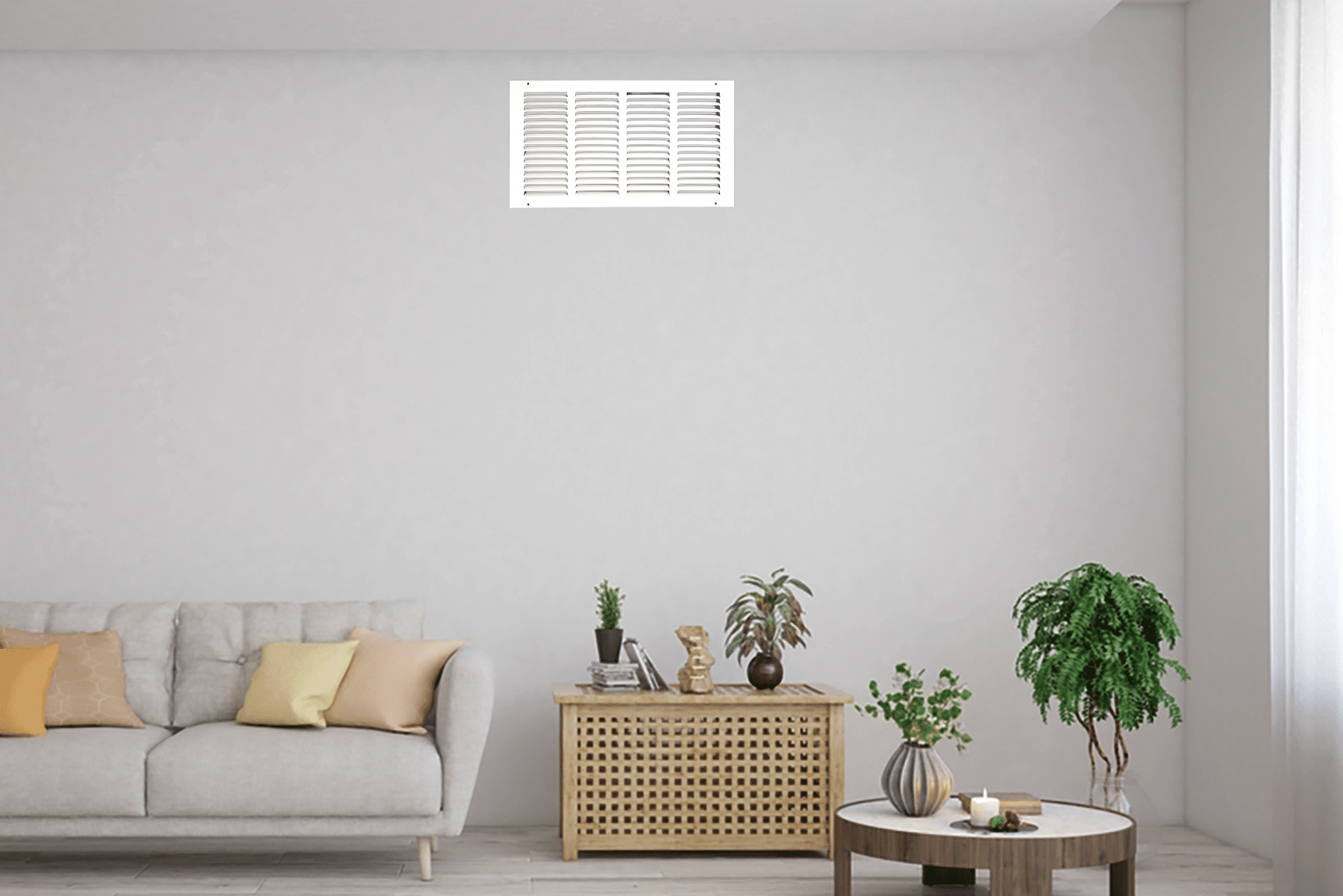 Grille de retour d'air 1 RA 16"x8" pour mur latéral et plafond