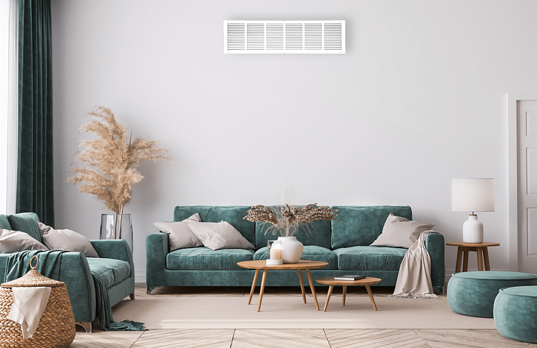 Grille de retour d'air 1 RA 36"x8" pour mur latéral et plafond