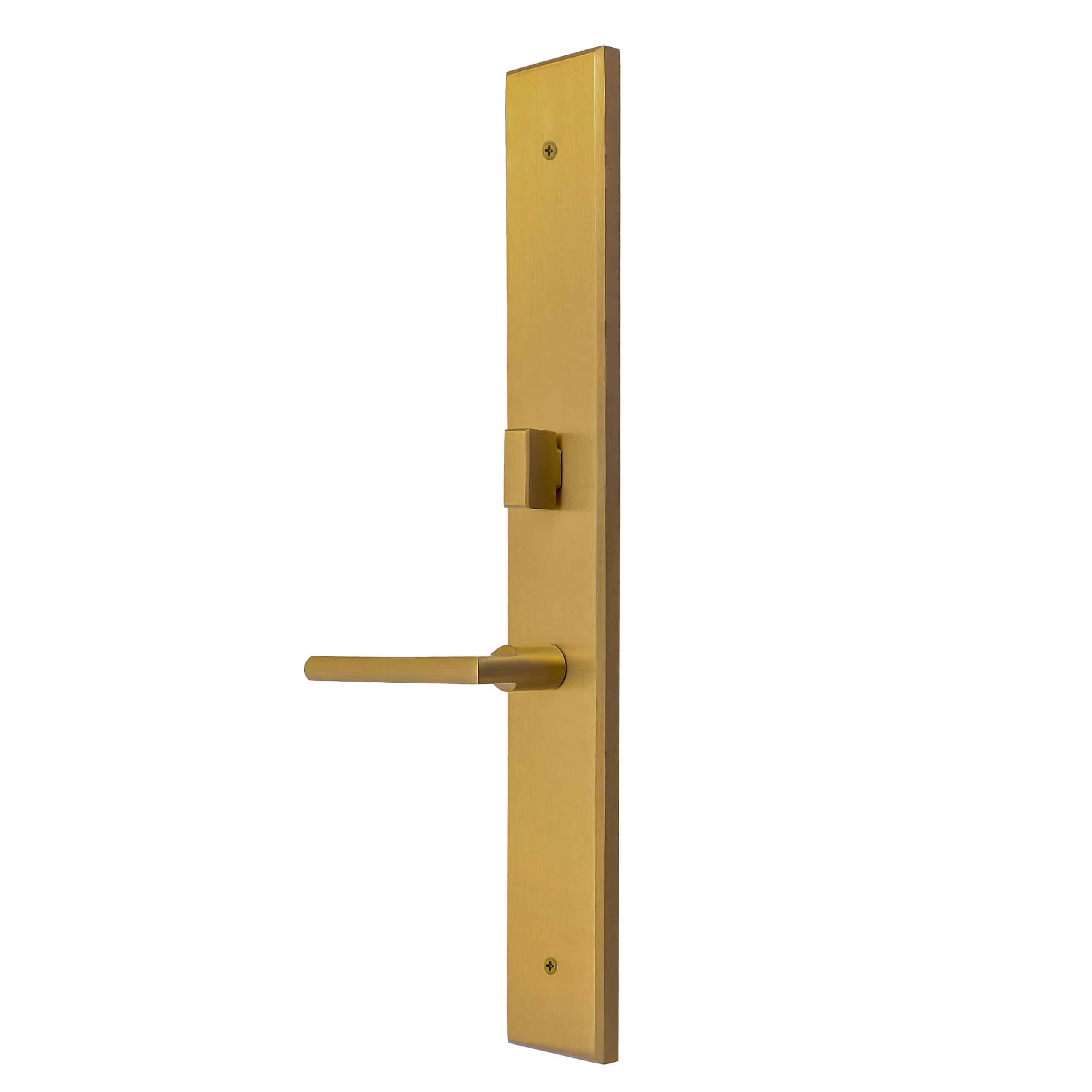Multi Point Lock Trim Set Brass 11"X2" Milano Small Satin Gold