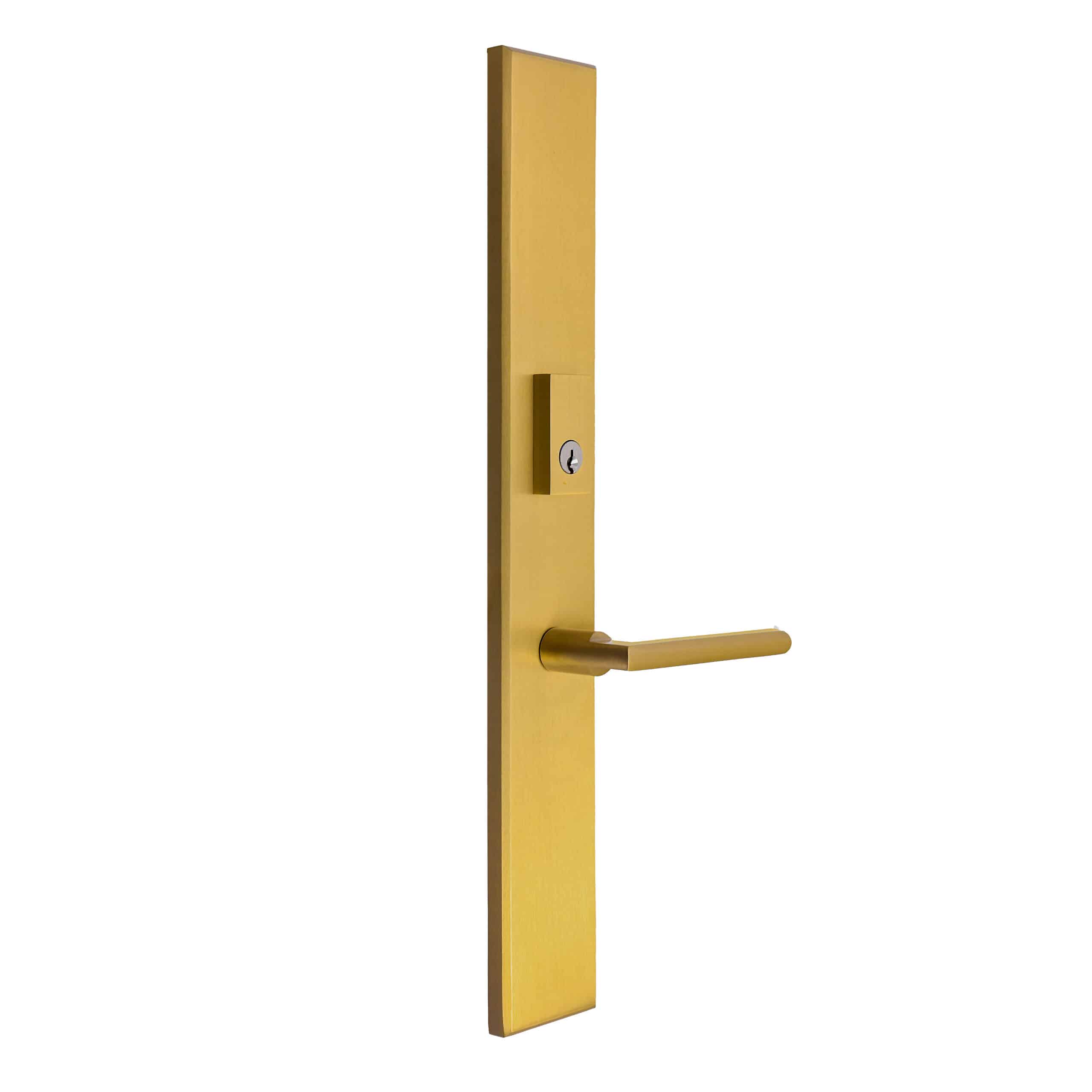 Multi Point Lock Trim Set Brass 11"X2" Milano Small Satin Gold