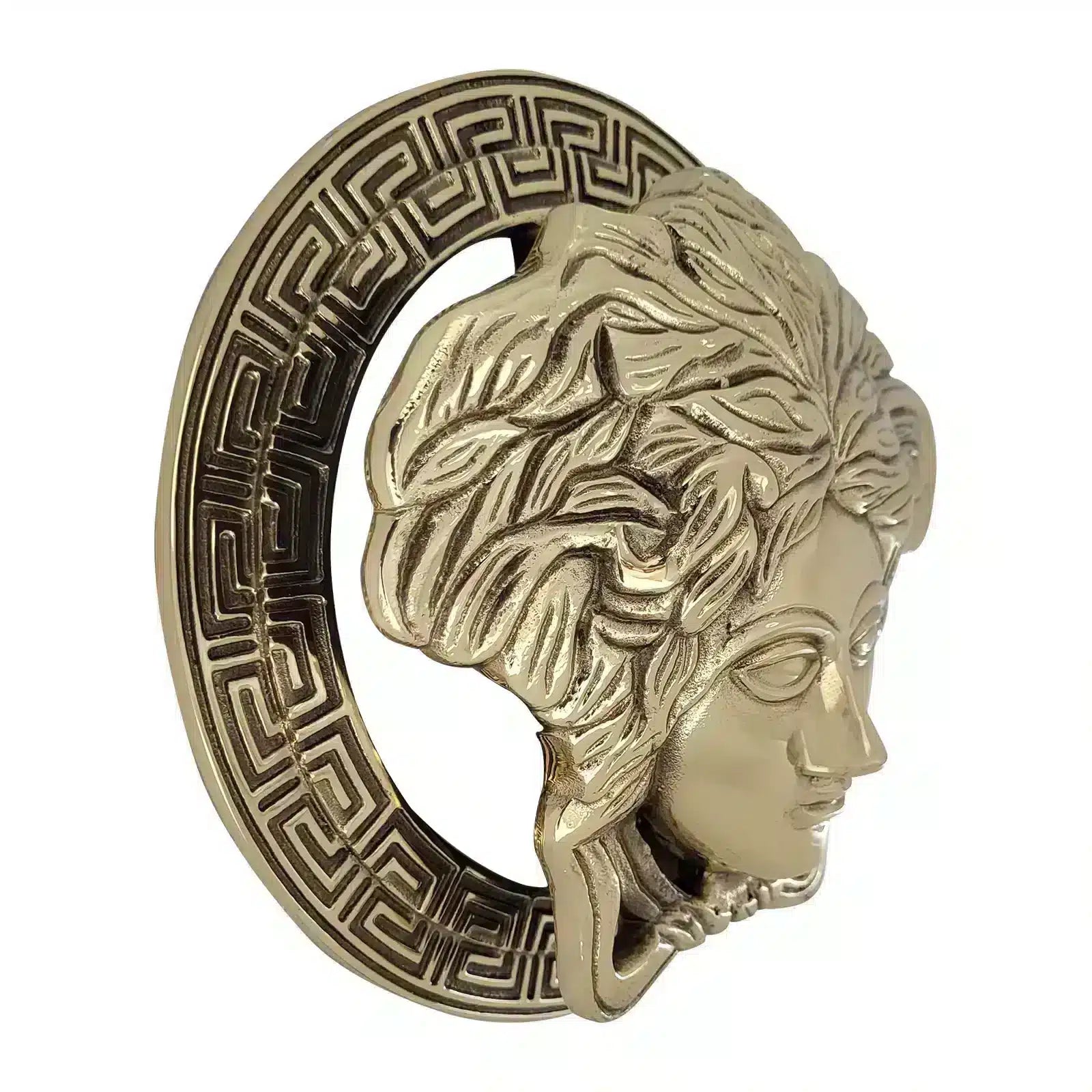 polished lacquer medusa door knocker 1