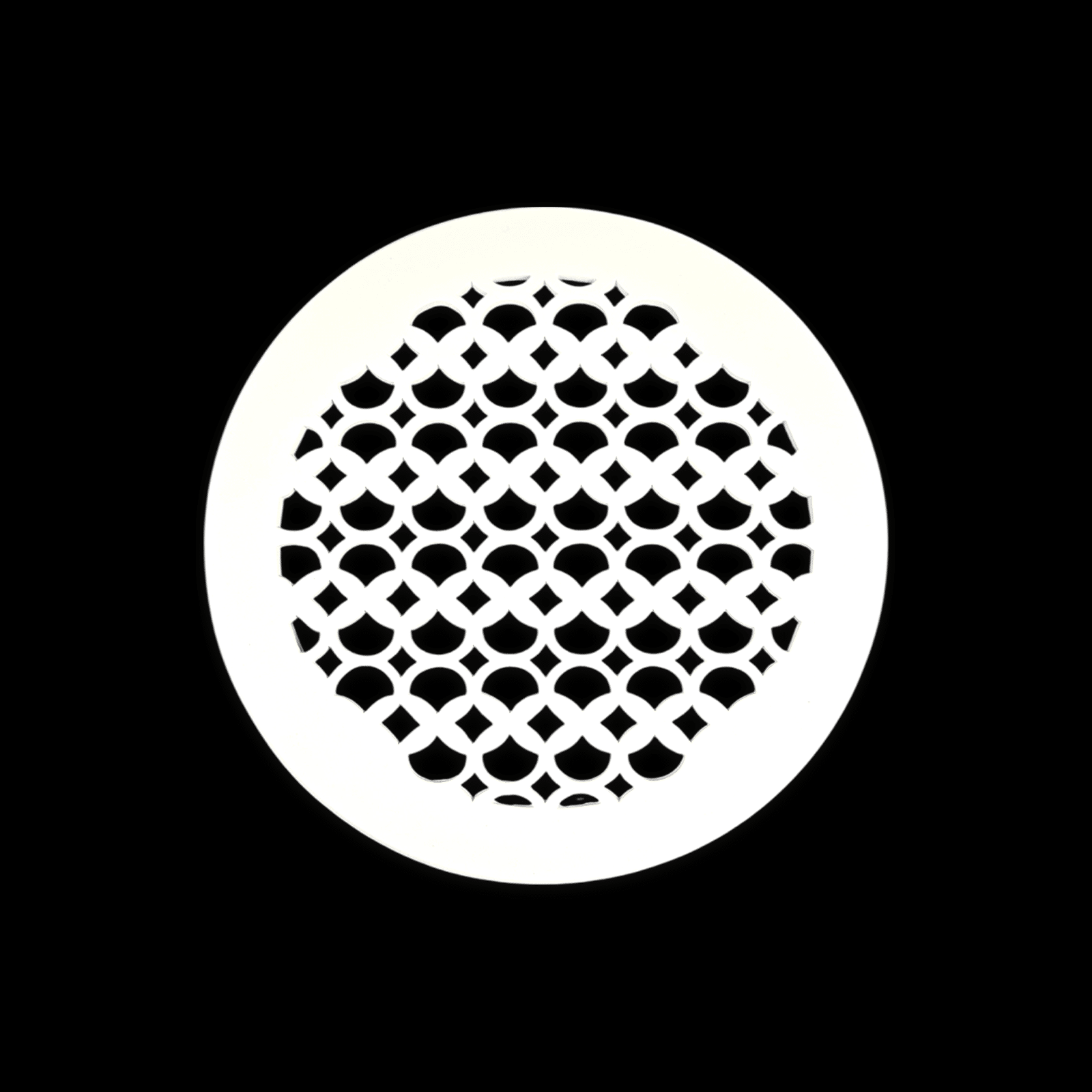 Grille de ventilation ronde de 10 po, motif champignon Tudor