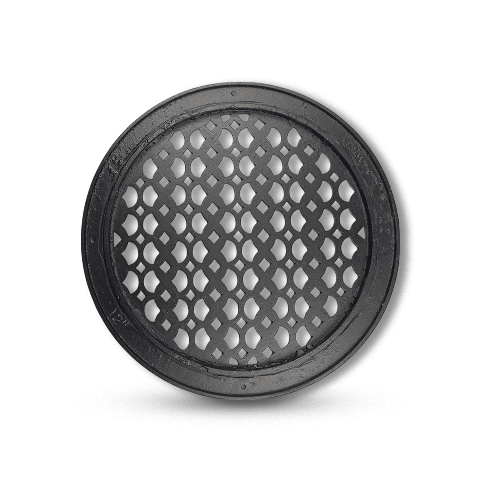 Grille de ventilation ronde de 12 po, motif champignon Tudor