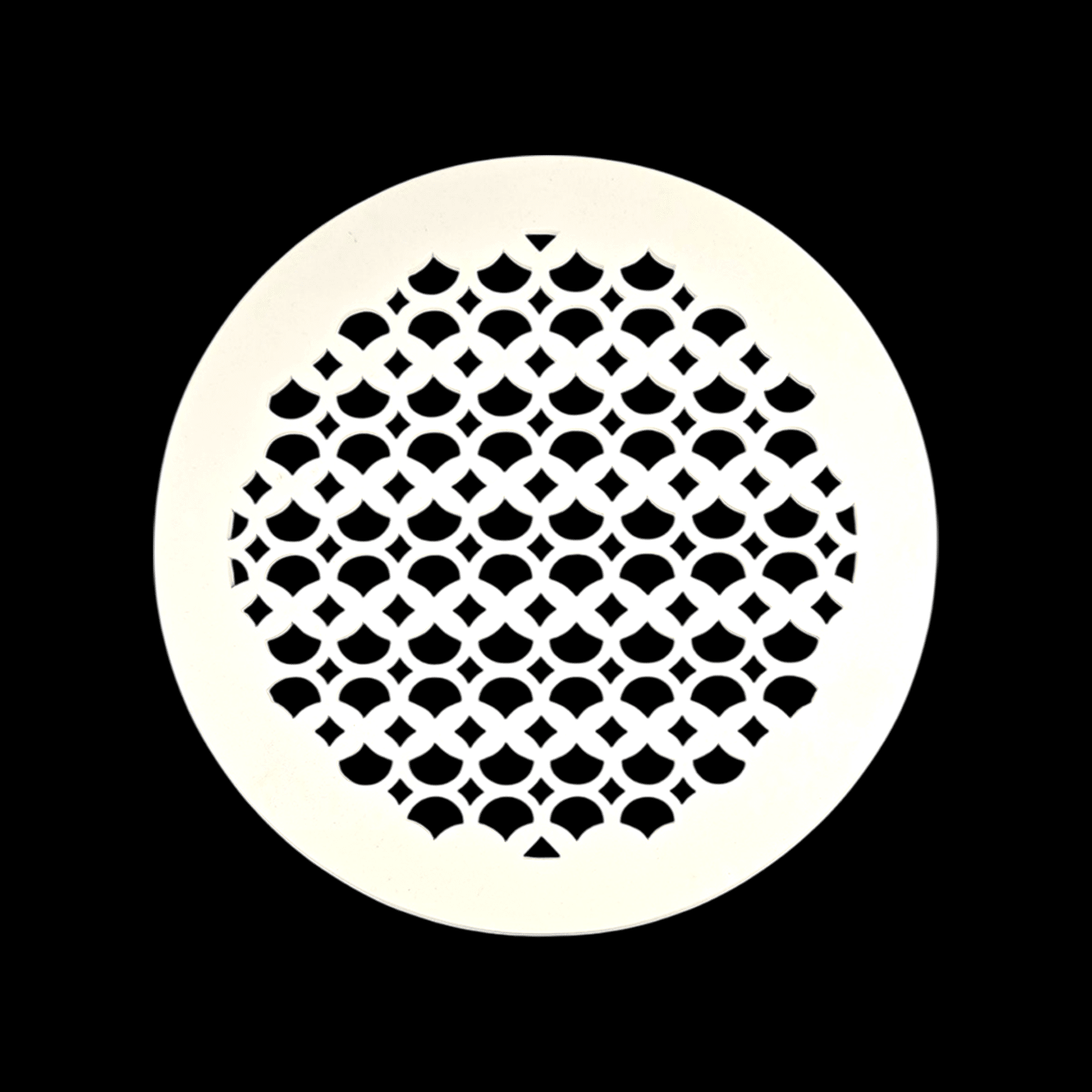 Grille de ventilation ronde de 12 po, motif champignon Tudor