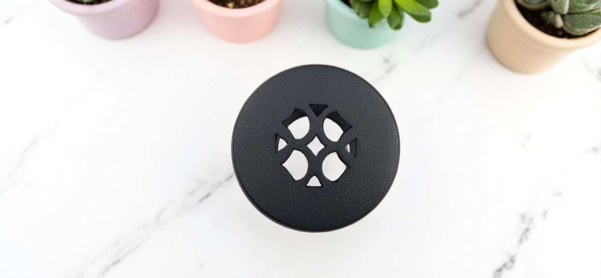 Grille de ventilation ronde de 2 po, motif champignon Tudor