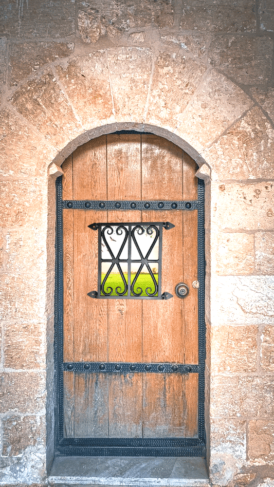 gate speakeasy grille iron scroll design 103