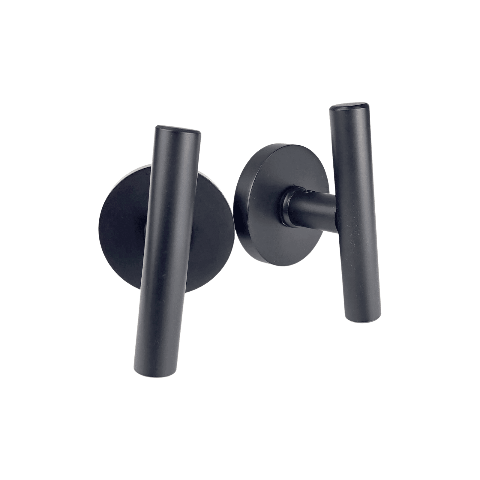 t bar style door handle/knob plain design on round rosette