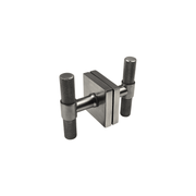 t bar style door handle/knob knurled design in barrel on square rosette