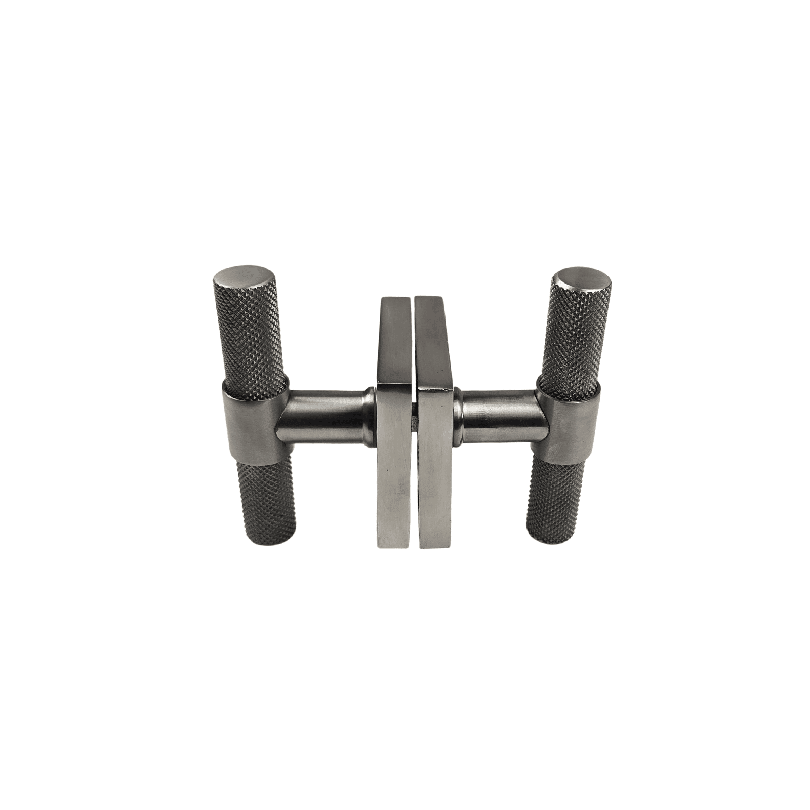 t bar style door handle/knob knurled design in barrel on square rosette