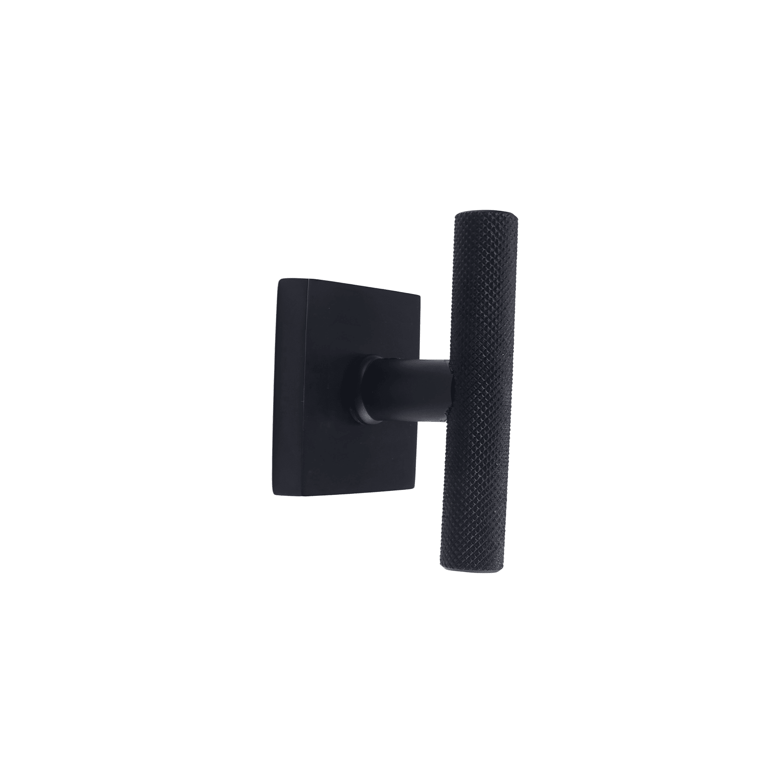 t bar style door handle/knob knurled design on square rosette