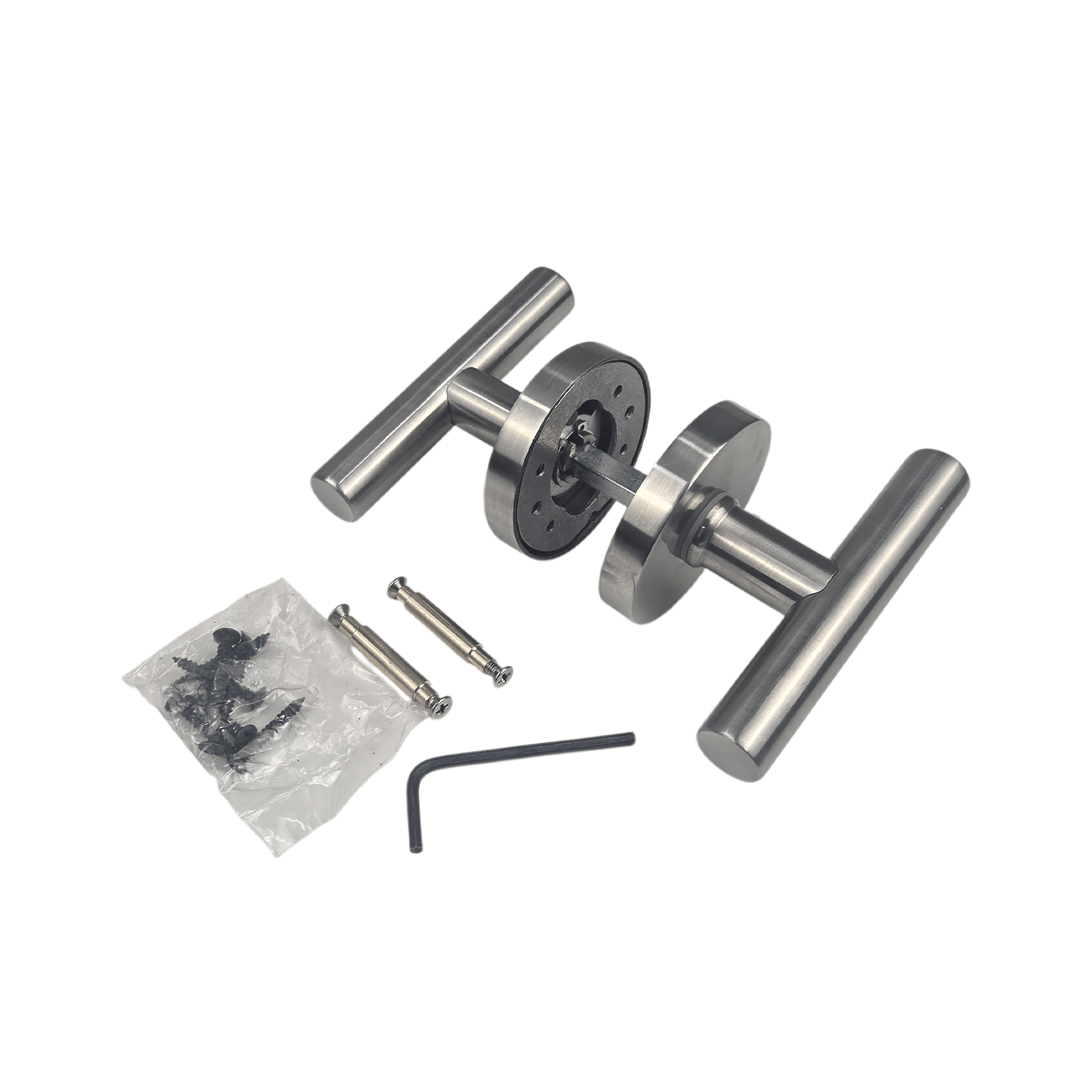 Poignée/bouton de porte de style T-Bar - Design uni sur rosace ronde