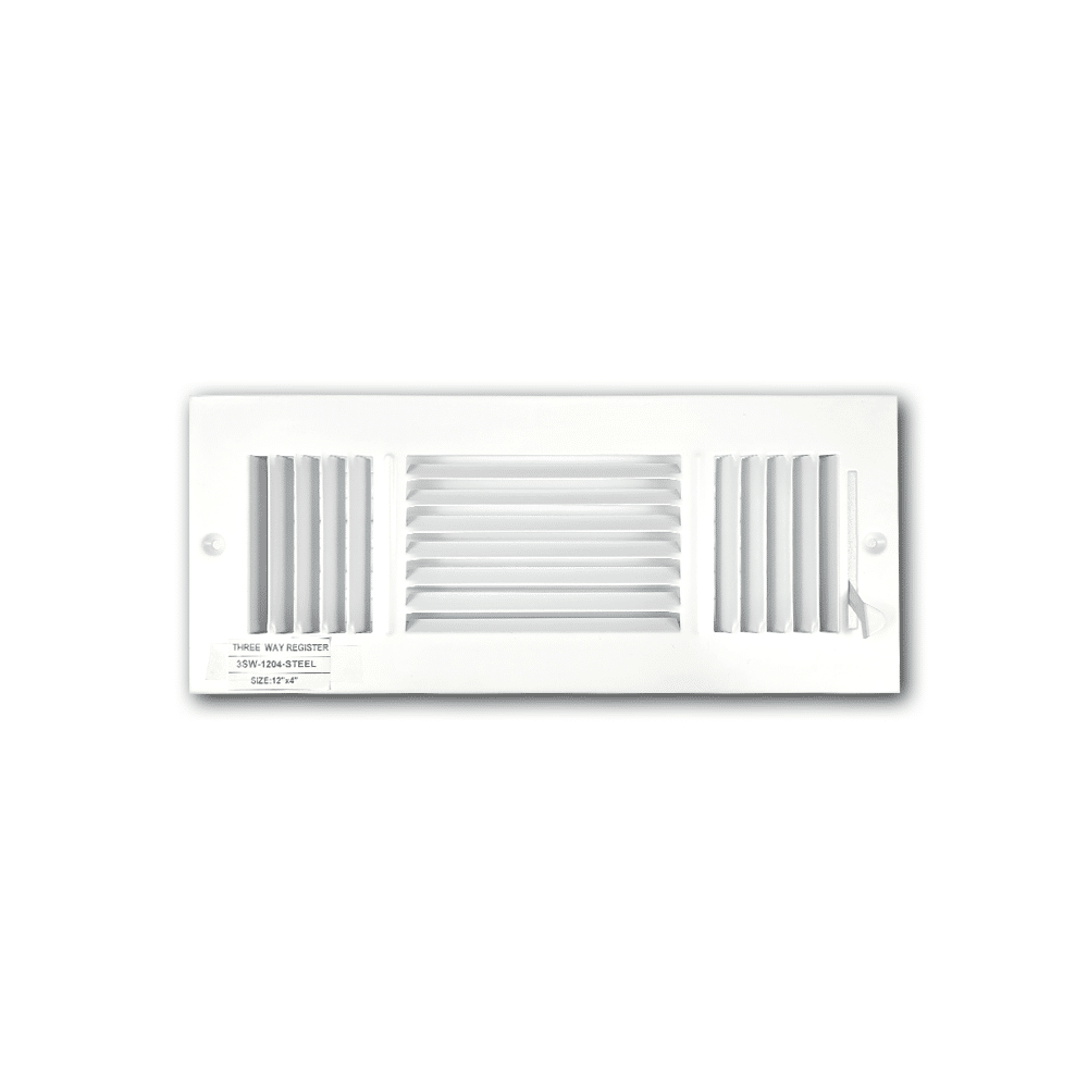 Three Way Side Wall/Celling Register 3SW 12"x4"