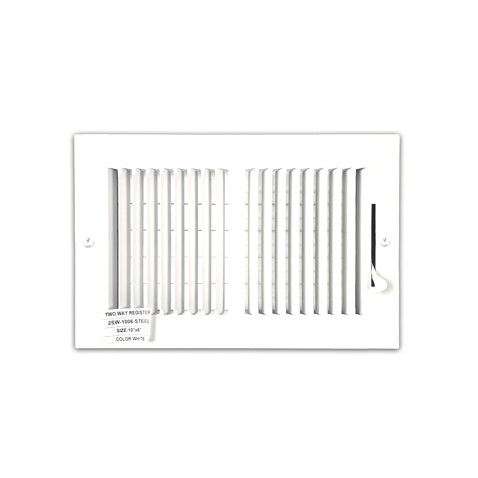 Grille de registre à deux voies 10"x6" 2SW pour murs latéraux et plafond