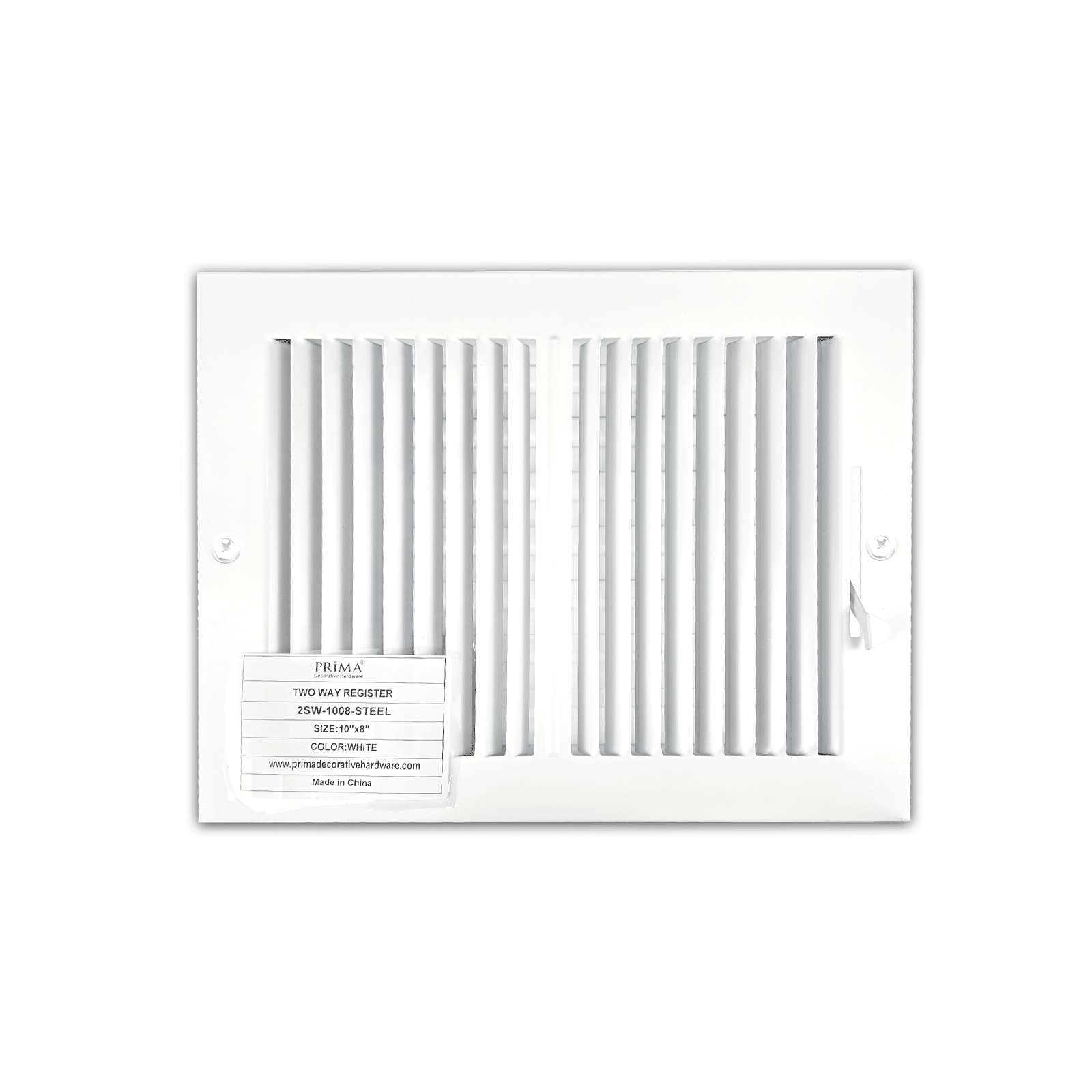 Grille de registre à deux voies 10"x8" 2SW pour murs latéraux et plafond