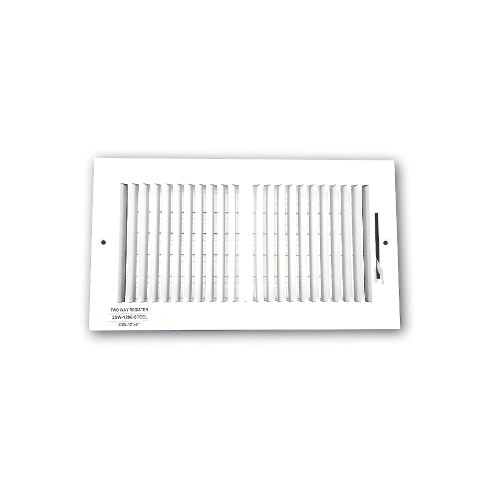 Grille de registre à deux voies 12"x6" 2SW pour murs latéraux et plafond