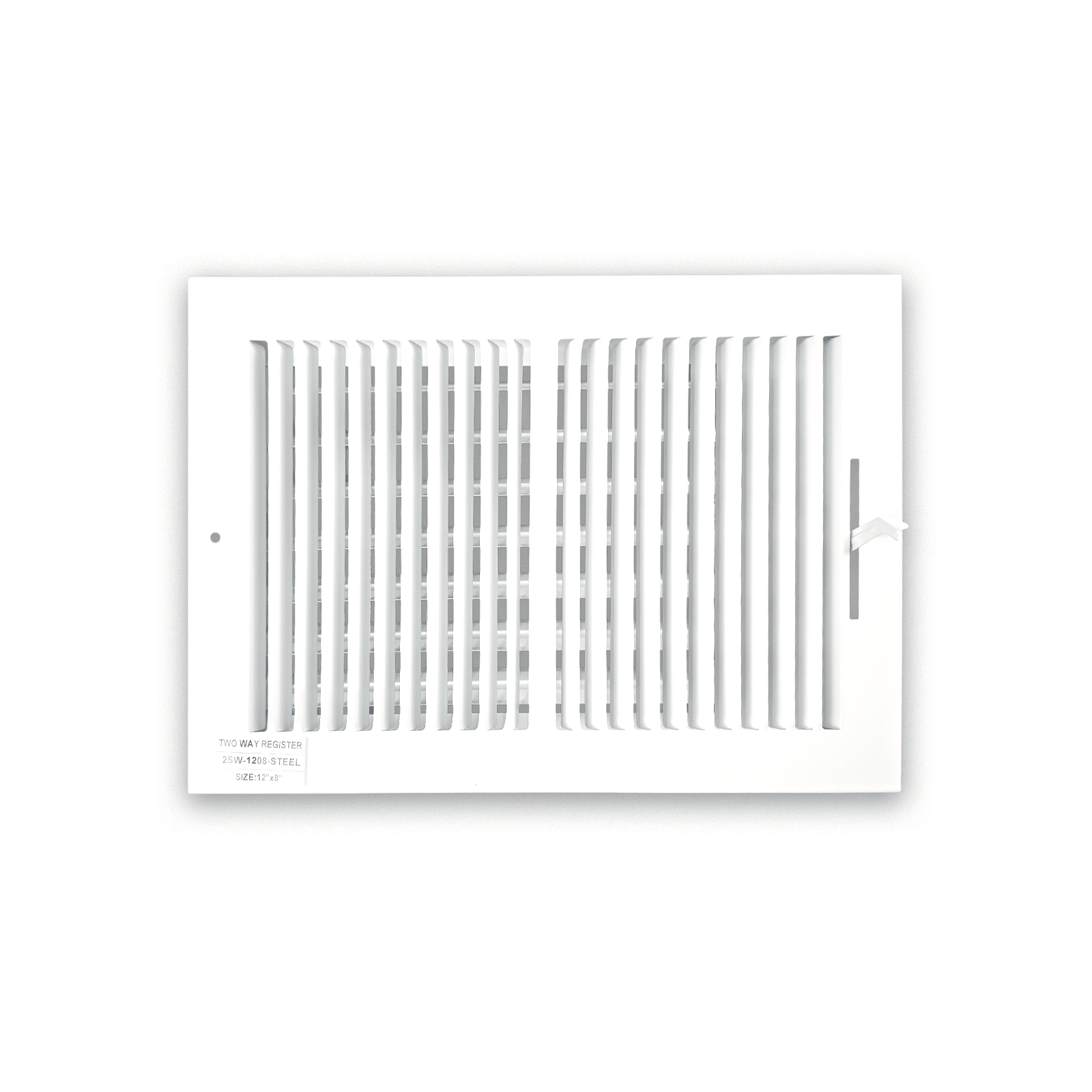 Grille de registre à deux voies 12"x8" 2SW pour murs latéraux et plafond