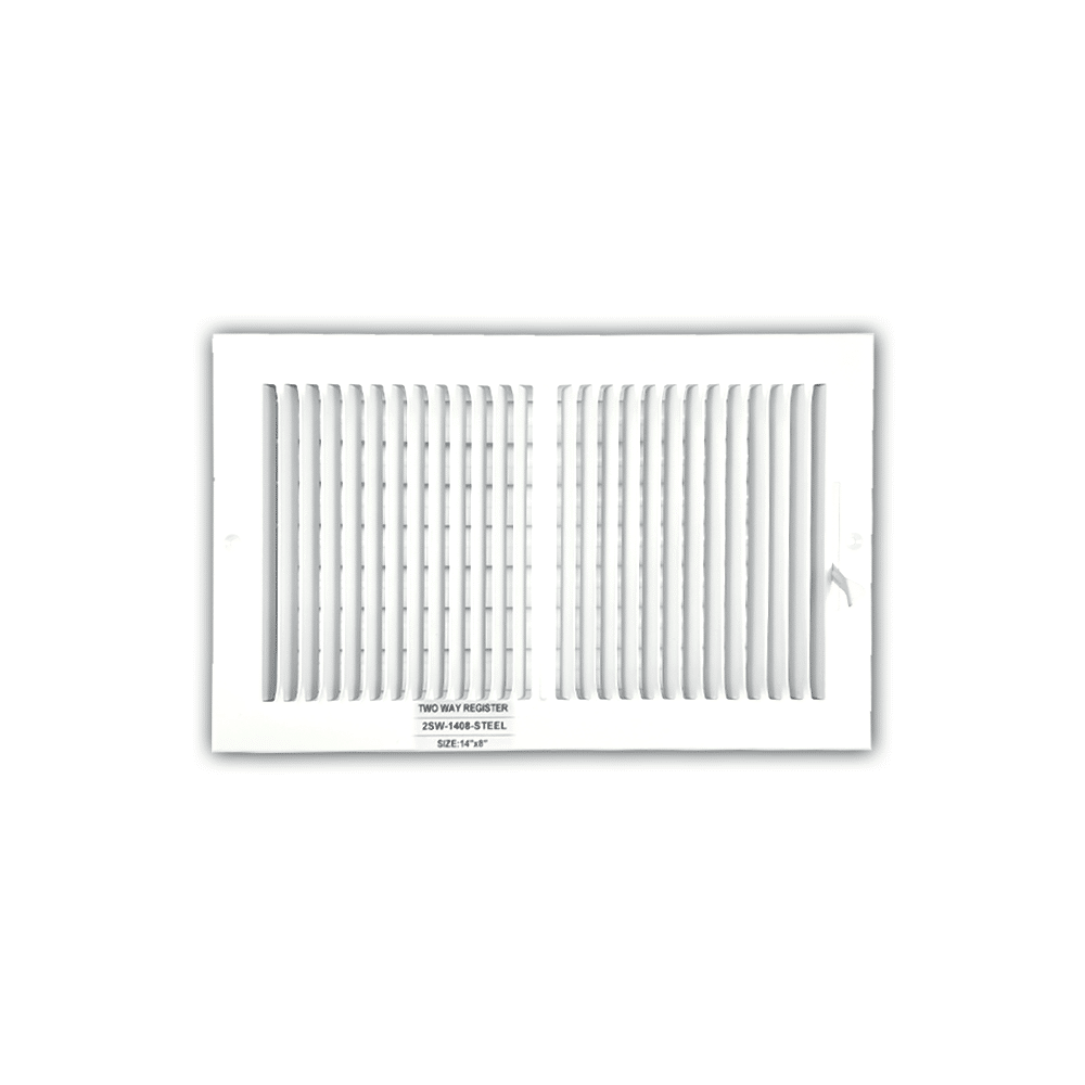 Grille de registre à deux voies 14"x8" 2SW pour murs latéraux et plafond