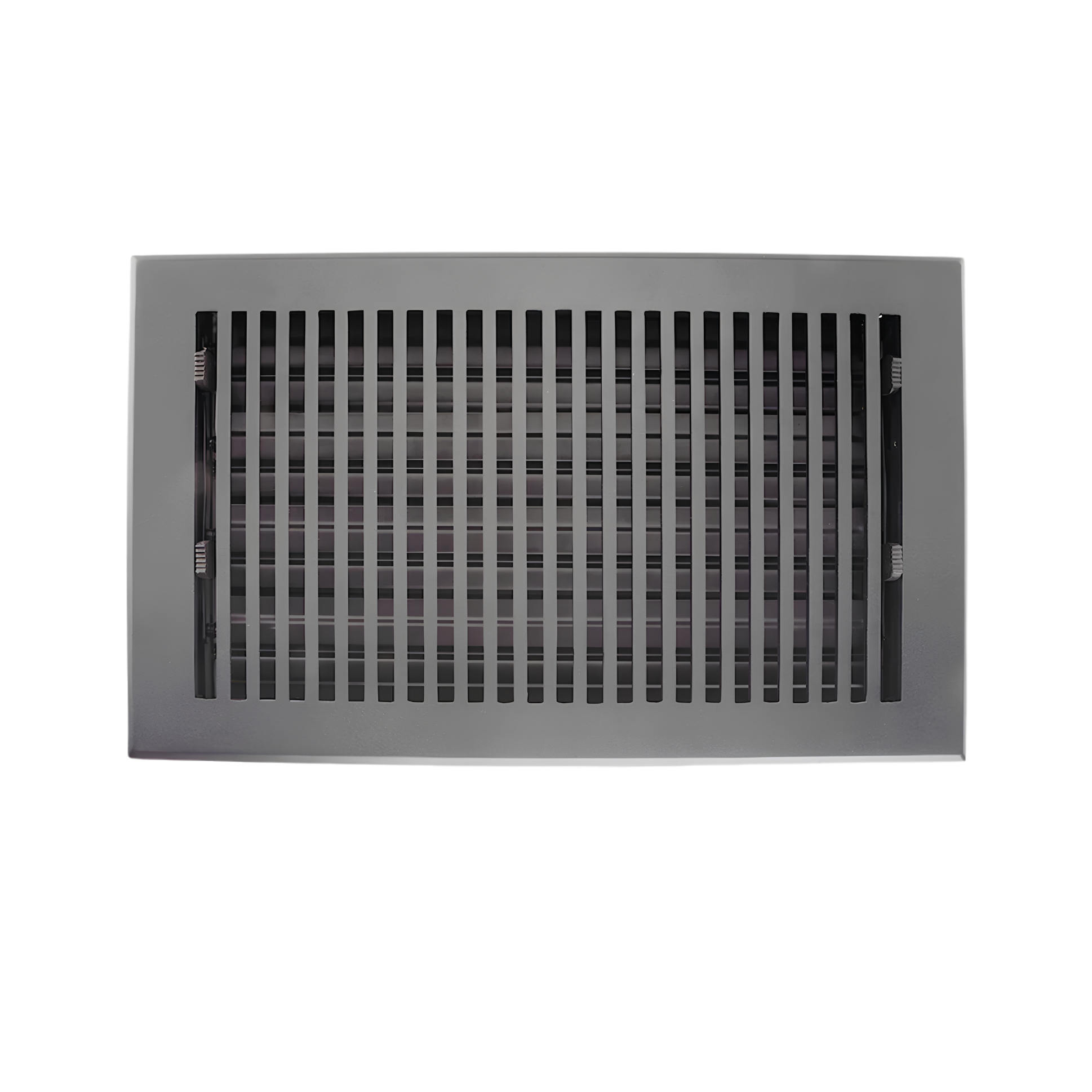 Rectangular metal air vent on a white background