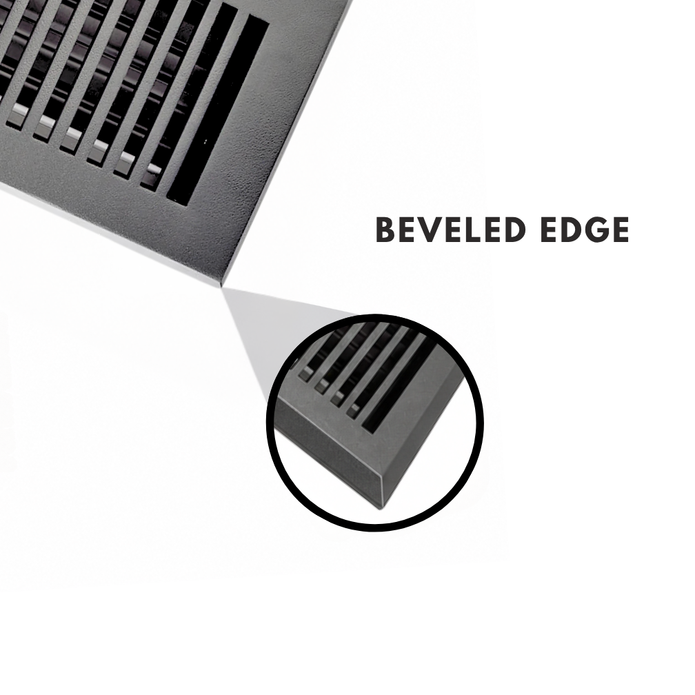Air vent with beveled edge feature highlighted on a white background