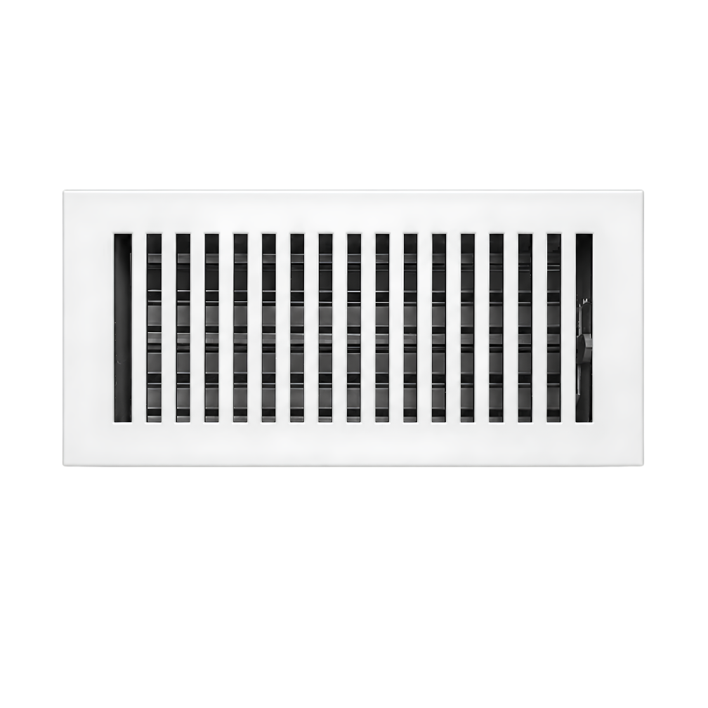 White rectangular air vent on a white background