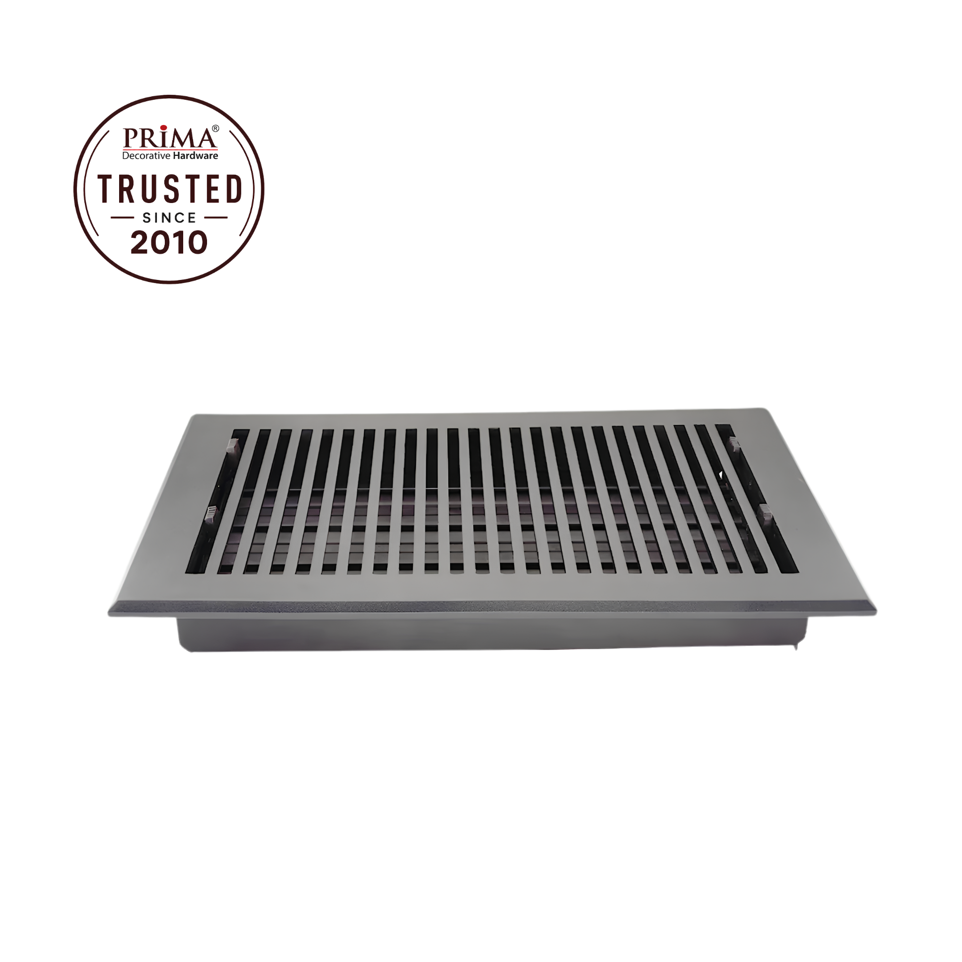 Metallic air vent on a white background with 'Prima' brand logo.