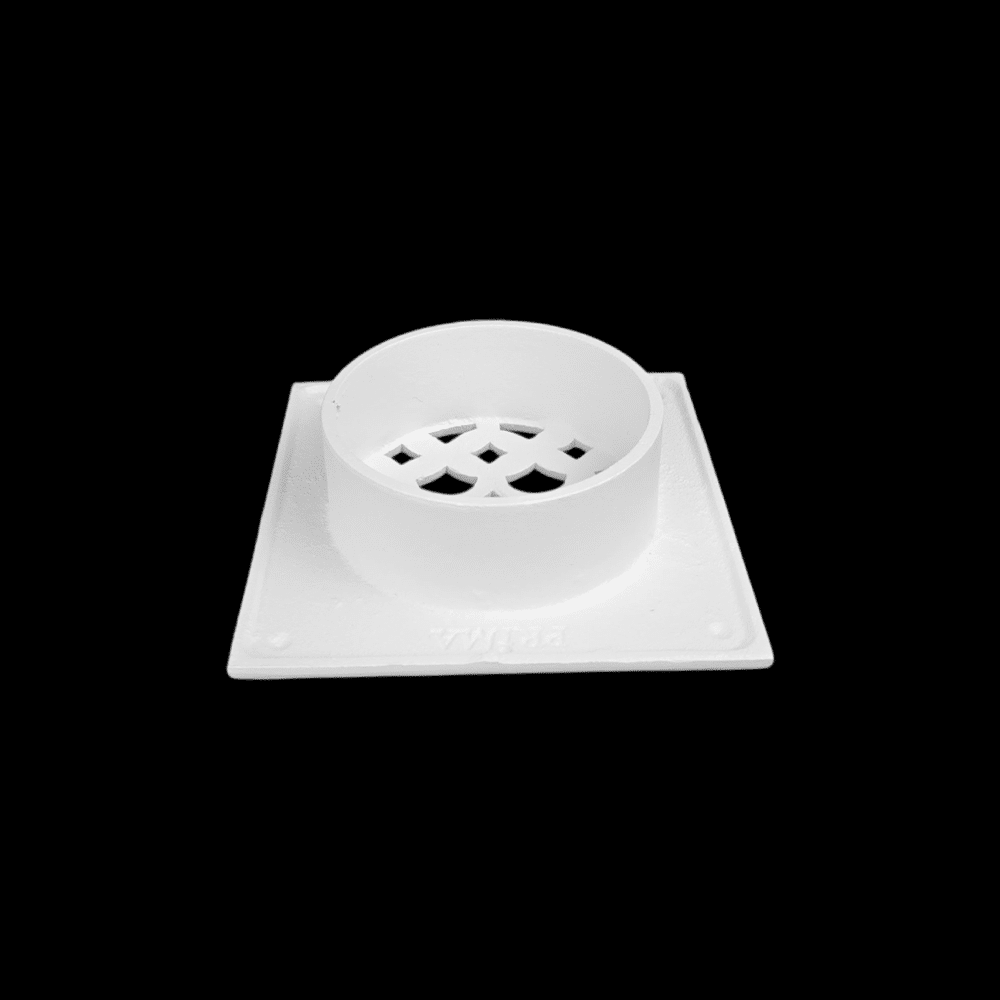 Grille d'aération ronde 3,5" | Aluminium moulé | Plaque frontale carrée supérieure 5" x 5" (Design VR100)