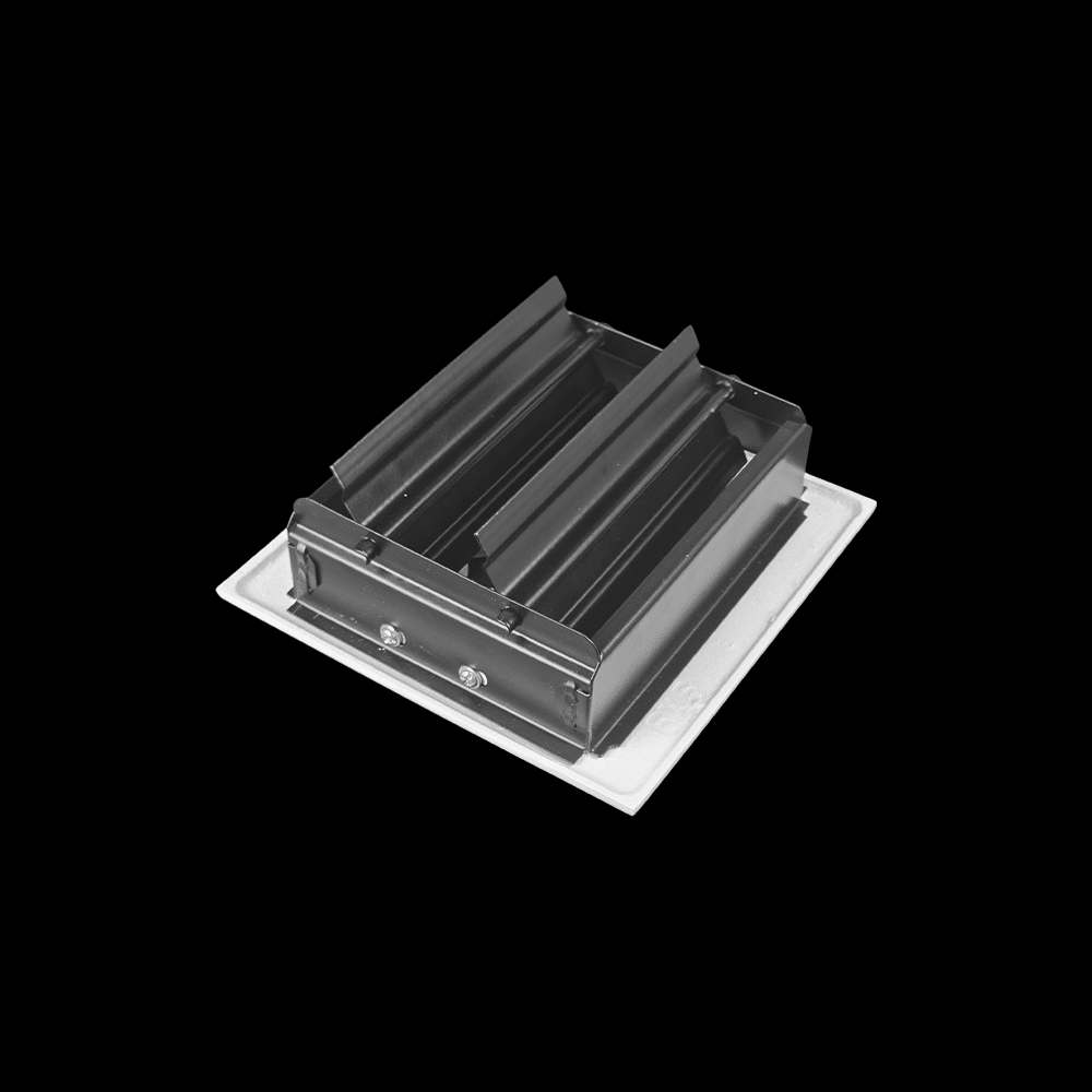 Air Vent Cover Round Vent Cover 4" | Cast Aluminum | Top square Faceplate 6"x6" with Damper at back for air control (Design VR100)