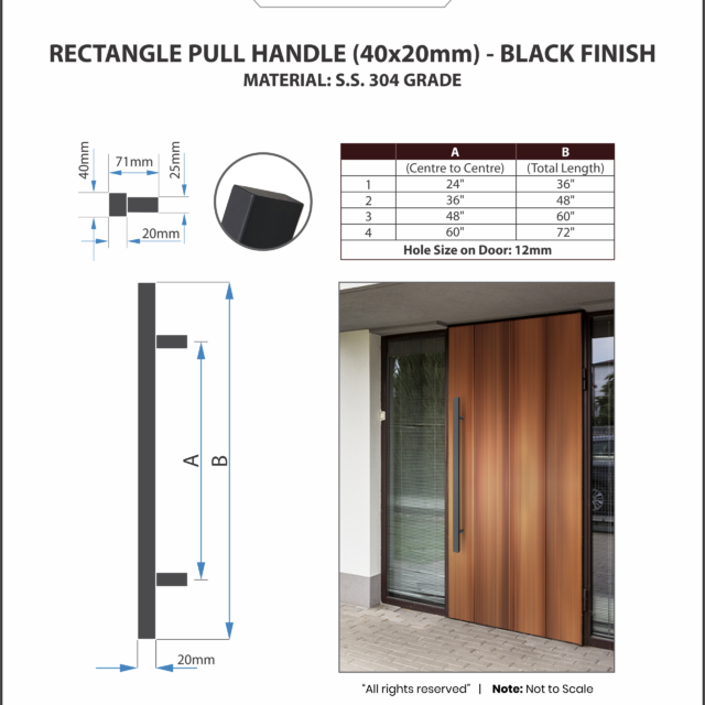 Door-Pull-Handle-Rectangle-H-Type-–-48-Black