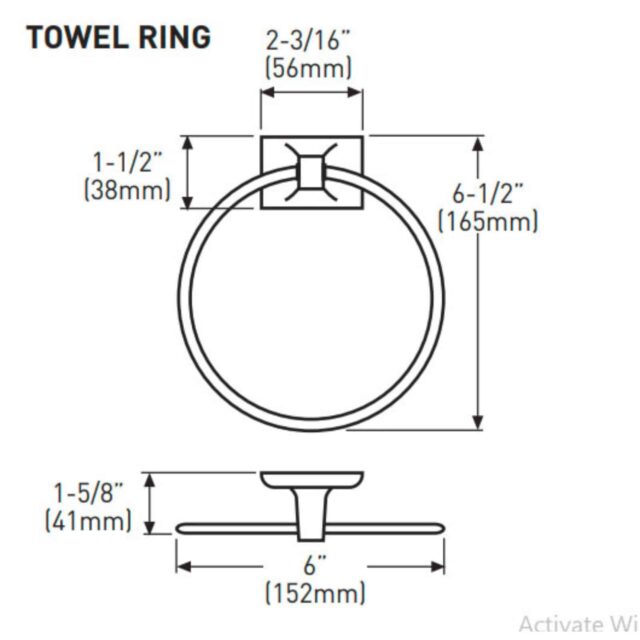 taymor sunglow towel ring drawing