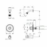 taymor sunglow tub & shower faucet drawing